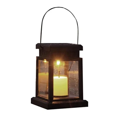 Imagen de WEITING farolillos jardín, solares, solares retro, colgantes al aire libre, 9 x 12,6 cm, iluminación solar decorativa para el camino del patio