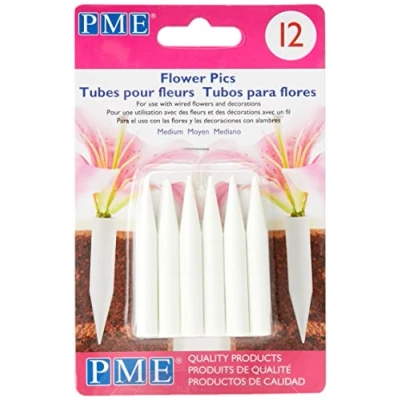 Imagen de PME PK/12 Tubos de Flores para Decoraciones con Alambres, Blanco