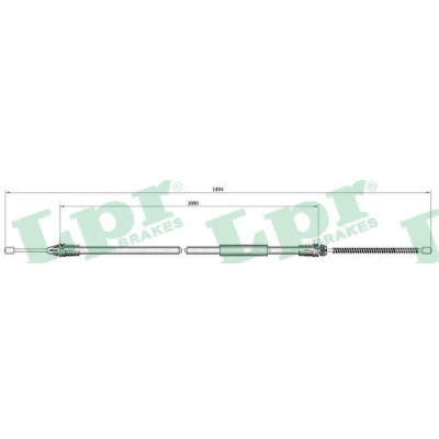 Imagen de LPR C0718B Cable de Freno Mano 1475/1090 Tambor