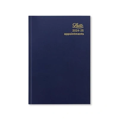 Imagen de Letts of London agenda académica estándar A5 2024/2025 día por página con de citas, color azul