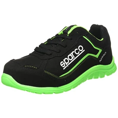 Imagen de Sparco Teamwork Scarpa Antinfortunistica Da Lavoro Bassa per UOMO E Donna Nitro S3 SRC, Botas de Seguridad y contra Incendios Unisex Adulto, Nero/Verde, 41 EU