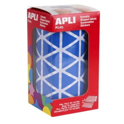 Imagen de Gomets autoadhesivos triangulares 21x21x21 mm azul en rollo
