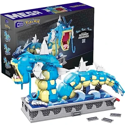 Imagen de MEGA Construx Pokemon Coleccionistas Gyarados Figura cinemática de bloques construcción, juguete +10 años (Mattel HGC24)