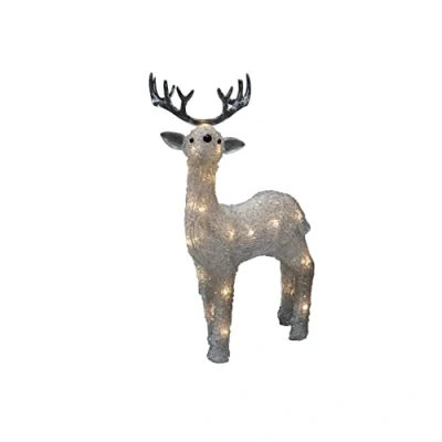 Imagen de Konstsmide Figura de Navidad LED reno/luces para exteriores (IP44) o uso en interiores/funciona con pilas: 4 pilas AA 1,5 V (sin c.) / temporizador 6 horas 24 luces color