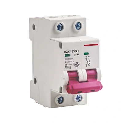 Imagen de Magnetotermico DC Mini Disyuntor Fotovoltaico: 2P 1000V 16A Interruptor De Circuito Fotovoltaico, Protección Disyuntor, Solar Para Sistemas Generación Energía Pequeños Y Solares