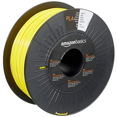 Imagen de Amazon Basics Filamento para impresora 3D, ácido poliláctico (PLA), 1.75 mm, cinta de 1 kg, amarillo