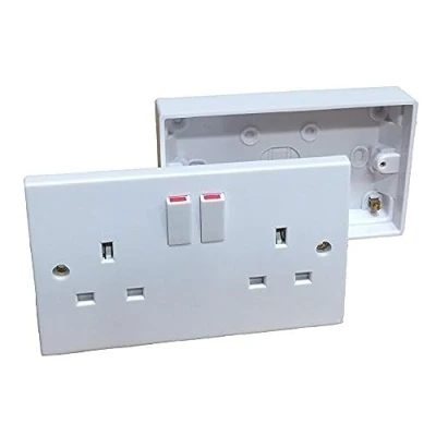 Imagen de Enchufe de pared doble con caja dispositivo y2 tomas eléctricas interruptor