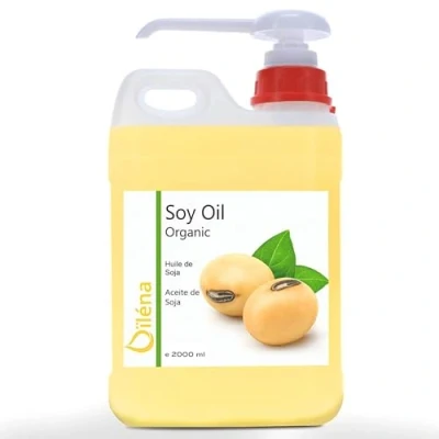 Imagen de Aceite de Soja BIO Hidratante Corporal Masaje Profesional, Anticelulitico, Reafirmante Antiedad Facial Vitamina E, Desmaquillante, Bronceador 2000 ml