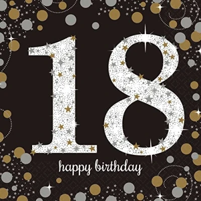 Imagen de Adult Gold 18th Celebration Luncheon Napkins