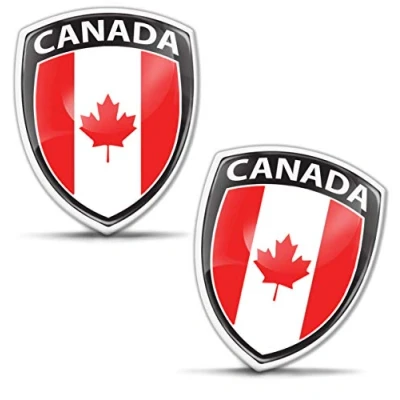 Imagen de Biomar Labs® 2 x 3D Gel Pegatinas Siliconas Adhesivos Emblema Auto Coche Moto Bici Ordenador Bandera Nacional Canadiense Canadá Hoja de Arce F 143