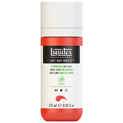 Imagen de Liquitex 1923893 Pintura acrílica profesional (cuerpo suave, consistencia cremosa, alta pigmentación, resistente a la luz y al envejecimiento, botella de 237 ml), color rojo claro