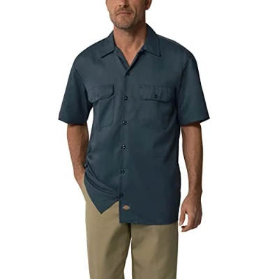 Imagen de Dickies Short Camisa para Hombre, Color Azul (Air Force), Talla S