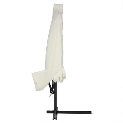 Imagen de Deuba Funda de protección Crema para sombrillas Ø 3m Lona toldo Impermeable con Cremallera