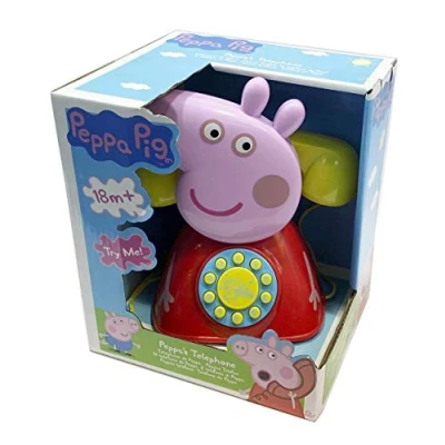 Imagen de Peppa Pig, Teléfono de Juguete Pig para Niños, Producto Oficial Big, Color Rosa y Rojo, Pilas Incluidas (CyP Brands)