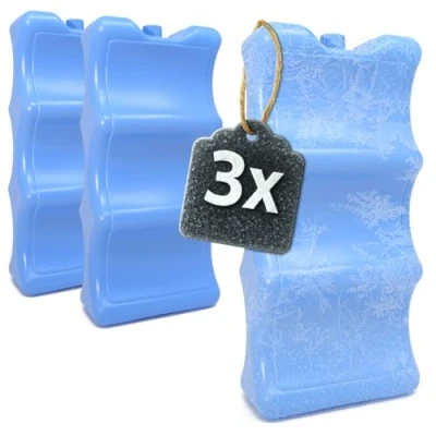 Imagen de COM FOUR® 3x Elemento refrigerante para latas y botellas pequeñas Bolsas de hielo nevera portátil bolsa térmica (3x puede paquete frío)