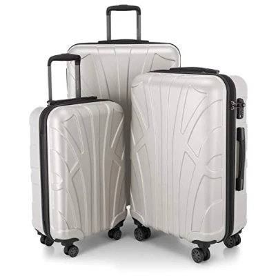 Imagen de SUITLINE Juego de 3 Maletas, Maleta Viaje Trolley, Maletas Carcasa Dura, TSA, (55 cm, 66 76 cm), 100% ABS, Mate, Blanco Mate