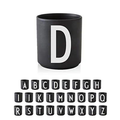 Imagen de Design Letters Tazas de Cafe (A Z) Ideal Regalos Originales para Mujer &amp; Hombre Regalar Desayuno Porcelana Taza Te con Inicial 250 Ml