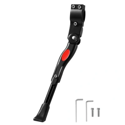 Imagen de Vinabo Caballetes para Bicicleta,Soporte Bicicleta Ajustable de Aleación Aluminio,Caballete Lateral con pie Goma Antideslizante,Soporte Bicicletas 24 27&#039;&#039;,BMX,700c,MTB