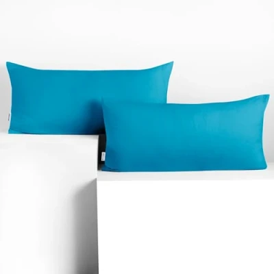 Imagen de DecoKing 2 Fundas de Almohada 40 x 80 cm algodón con Cremallera Cian ámbar