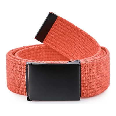 Imagen de Ladeheid Cinturón en Tejido para Hombre P10 (Naranja Negro, 120 cm (Largo total 130 cm))
