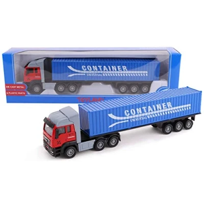 Imagen de Toyland® 28cm Toy Lorry &amp; Trailer Maquetas de Juguetes y vehículos Diseños Surtidos (Camión contenedor)