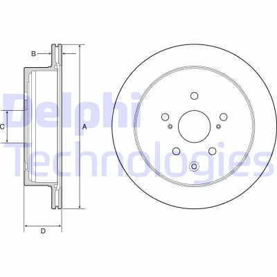 Imagen de DELPHI BG4929C Disco de freno 309 18 5 ventilado revestido sin procesar cojinete rueda, anillo sensor ABS LEXUS: RX III