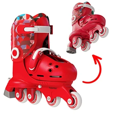 Imagen de Yvolution Twista Patines 2 en 1 Ajustables Rojo. Talla 23 28. línea para niñas y niños de años.