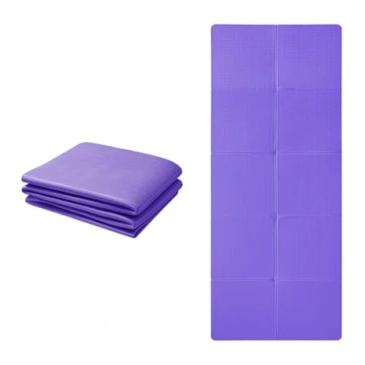 Imagen de Good Nite Esterilla de yoga plegable, antideslizante, portátil, ligera, para gimnasia, pilates, deportes, viajes, yoga, 183 x 61 0,6 cm (morado)