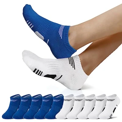 Imagen de NUOZA Verano Calcetines Mujer Cortos Algodon Running Bajos Blanco Azul
