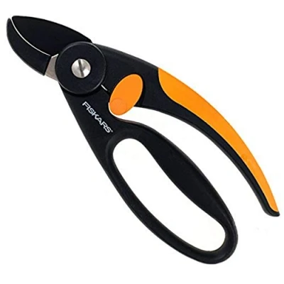Imagen de Fiskars Tijeras de podar para madera seca, Ø corte: 2 cm, Cuchillas Acero Antiadherente, Negro/Naranja, P43, 1001535