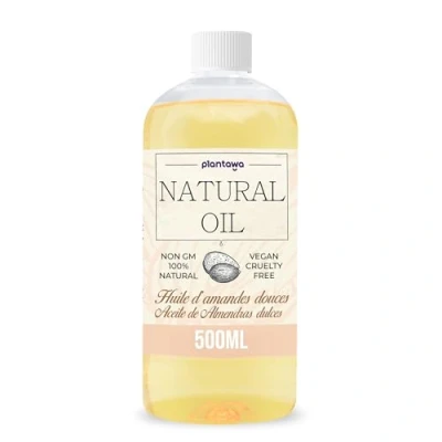 Imagen de Plantawa Aceite Almendras Dulces 500 ml Corporal 100% Puro y Natural Ideal para Embarazo Estrias Masajes con Máxima Absorción, Hidrata Cuerpo, Piel, Cabello Aporta Vitamina E