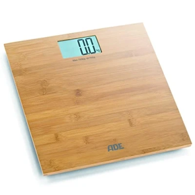 Imagen de ADE Báscula de baño digital Martina BE925. Balanza personal electrónica hecha en 100% Bambu. Capacidad hasta 150kg. Pantalla LCD. Incluye baterías. Color Madera