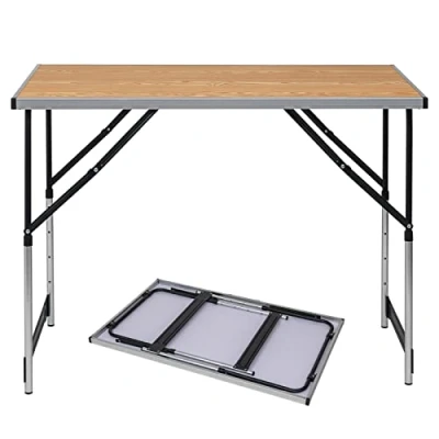 Imagen de eSituro Mesas Camping Plegable y Portátil, Mesa de Picnic Rectangular, Multifuncional Aluminio Peso Ligero, con Altura Ajustable (73 94 cm), 100x60 cm, SCPT0006
