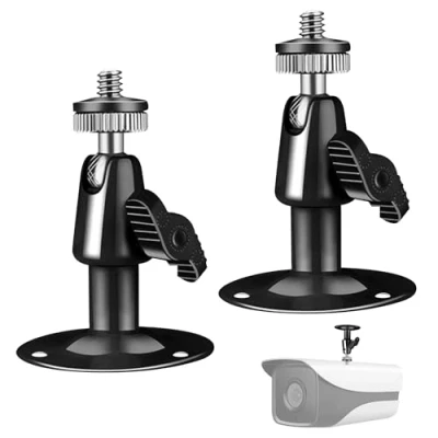 Imagen de Soporte Camara Vigilancia, Ajustable Montaje Cámara Seguridad Giratorio 360 Grados de Pared con Tornillos para Exterior y Interior, 2 Piezas
