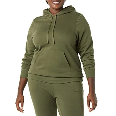 Imagen de Amazon Essentials Sudadera de Felpa Francesa con Capucha (Disponible en Tallas Grandes) Mujer, Verde Oliva, XXL