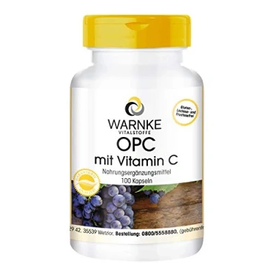 Imagen de OPC con Vitamina C 60mg de 200mg extracto piel uva Vegano 100 cápsulas Warnke Vitalstoffe Calidad farmacia alemana