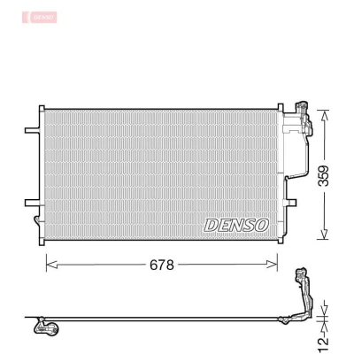 Imagen de DENSO DCN44010 Condensador con secador 646x366.6x12 R134a 646mm