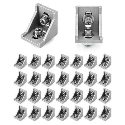 Imagen de QWORK 30pcs 40x40 Angulo Ranurado Aluminio , Para Perfiles De Aluminio/tubos