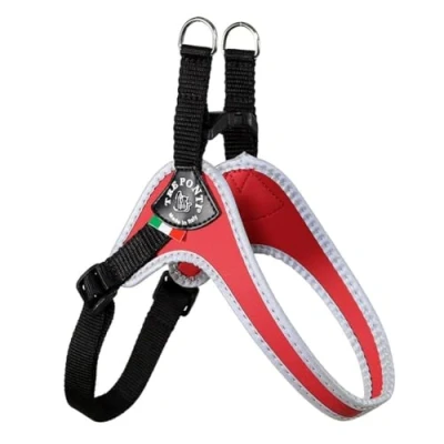Imagen de Tre Ponti Fibbia pequeño Perro arnés con Correa Ajustable para el Vientre, 3,5 cm, Color Rojo