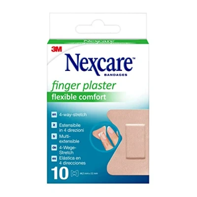 Imagen de Nexcare Flexible Comfort Finger tiras adhesivas, 44,5 mm x 51 mm, paquete de 10 unids