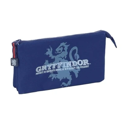 Imagen de Safta Harry Potter Captain Portatodo Triple, Estuche Infantil, Niño, Ideal para Niños en Edad Escolar, Cómodo y Versátil, Calidad Resistencia, 22x3x12 cm