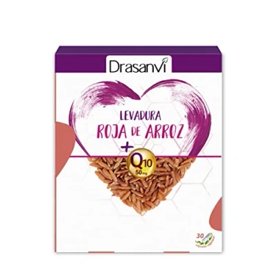 Imagen de DRASANVI Levadura Roja de Arroz con Coenzima Q10 2,9 mg Monocolina K Contribuye a Mantener los Niveles Normales Colesterol Participa en la Producción ATP 30 cáps. = Días