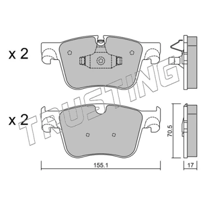Imagen de TRUSTING 1001.0 Juego de pastillas freno preparado para indicador desgaste PEUGEOT: 308 II Hatchback, SW 2, CITROËN: C4 Grand Picasso 2