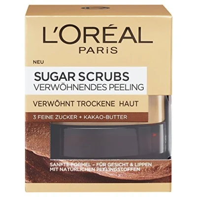 Imagen de L&#039;Oréal Paris exfoliante para rostro y labios, con azúcar manteca de cacao, azúcar, 1 x 50 ml