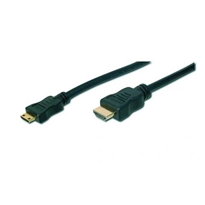 Imagen de DIGITUS Cable de conexión HDMI alta velocidad, Tipo C A 2,0m Ultra HD 4k/30Hz compatible con TV/beamer/monitor contactos chapados en oro negro