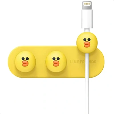 Imagen de elagoㅣLINE Friends Botones Magnéticos para la Gestión de Cables, Organizan 3 Potentes Imanes, Pegatina Reutilizable Que Se Adhiere a Superficie, Organización del Escritorio (Sally)