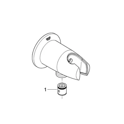 Imagen de Grohe movario Codo acoplamiento con soporte alcachofa de ducha cromo/cromada Ref. 2840