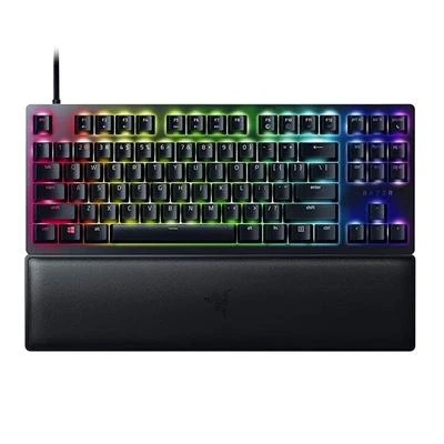 Imagen de Razer Huntsman V2 Tenkeyless (Interruptor Morado) Teclado Óptico para Juegos (Interruptores Ópticos Clicky, Teclas PBT Doubleshot, Reposamuñecas Ergonómicos) Diseño US Negro