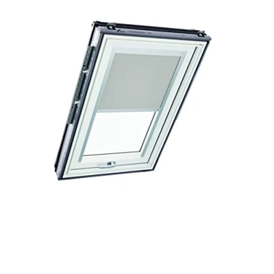 Imagen de Roto Estor Opaco Original ZRV Casi Completo, riel de guía Plateado para Ventanas tejado Designo R6/R8 i8 y Classic 64/84 con tamaño 114/118, Color Gris Claro