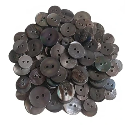 Imagen de AOKODA Botones de Concha Natural 9mm 15mm para Ropa, Redonda Negra nácar, botón 2 Agujeros, Accesorios Costura artesanales Madres y niños